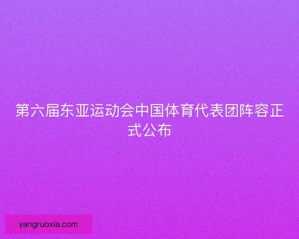 第六届东亚运动会中国体育代表团阵容正式公布