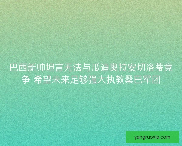 巴西新帅坦言无法与瓜迪奥拉安切洛蒂竞争 希望未来足够强大执教桑巴军团